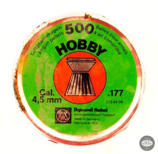 Can of 500 Dynamit Nobel Hobby 4.5mm Flat Nose Pellets