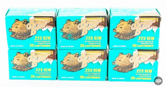 120 Rounds Russian Brown Bear .223 Remington 62gr SP Ammunition
