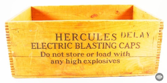 Vintage Hercules Powder Company Electric Blasting Cap Wooden Box