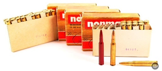 4 Boxes of 7x64mm JSP Ammunition from Norma - 71 Rounds Total