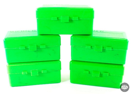 5x MTM Case Gard 50 Small Rifle Cartridge Boxes & 50 .223 Brass Casings w/ Spent Primers - 250 Br...