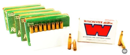 6 Boxes of Remington and Winchester 6mm Remington Brass Cases - 110 Cases Total