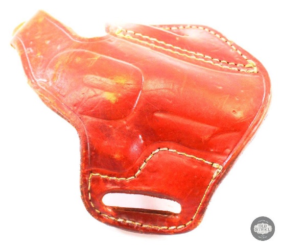Unmarked Leather Revolver Holster with Belt Loops - 6..." x 3..."
