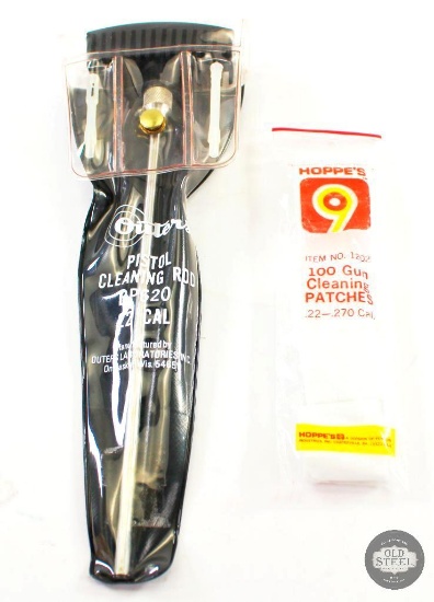Outers .22cal Pistol Cleaning Rod & Hoppe's Cleaning Patches
