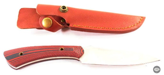 Fixed Blade Knife and Leather Sheath - 4" Blade