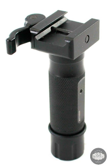 Small Alluminum Fore Grip with Battery Compartment and Picatinny Rail Attachment Style