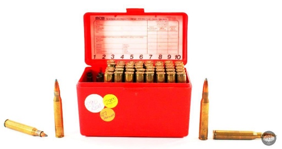 280 Remington Reloaded Ammunition in 50 Slot Ammo Box
