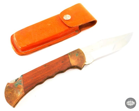 Novelty Oversized Folding Knife with Leather Belt Pouch
