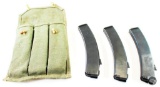 3x PPS-43 Magazines and 3-Cell Combloc Style Canvas Magazine Pouch