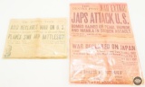 Newspapers from the Pearl Harbor Attacks and the US Joining the Allied Cause