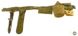 US WWII Era Pistol Belt Kit - M4 Knife - Cleaning Rod - Canteen - Pouches