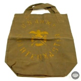 US Army Green Canvas Quartermaster Tote Bag