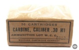 Original Box Western Cartridge Company .30 Carbine Ammunition - 50rds