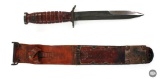 WWII Paratrooper Issued US M3 Utica Fighting Knife in M6 MILSCO Sheath