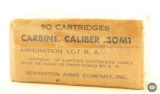 Sealed Vintage Box of 50x .30 Carbine Cartridges from Remington Arms Co.