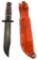 USMC Ka-Bar Fighting Knife and Leather Scabbard
