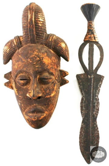 Punu Mask and Ceremonial Poto Fetish Knife