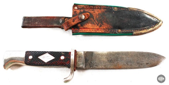 Post-WWII Scout's Knife with Leather Sheath