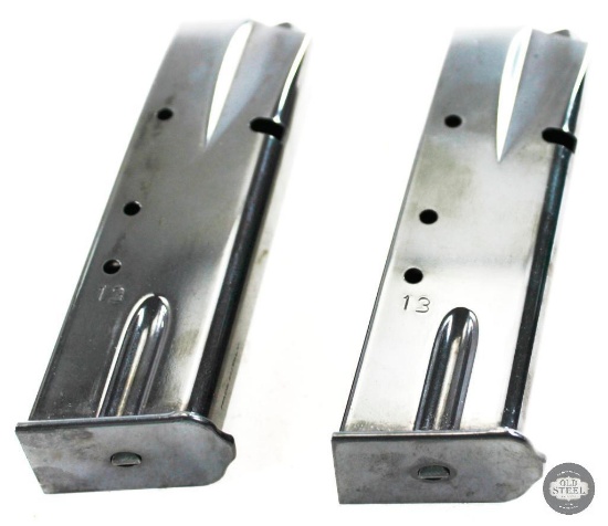 Lot of 2 Mec-Gar Browning Hi-Power Magazine - 13-Round Capacity - 9mm