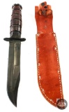USMC Ka-Bar Fighting Knife and Leather Scabbard