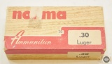 Box of Norma .30 Luger Ammunition - 50 Rounds