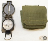 Lensatic Compass and Pouch - Phosphorescent