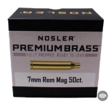 50ct Box Nosler Premium Brass Fully Prepper Ready to Load 7mm Rem Mag Brass