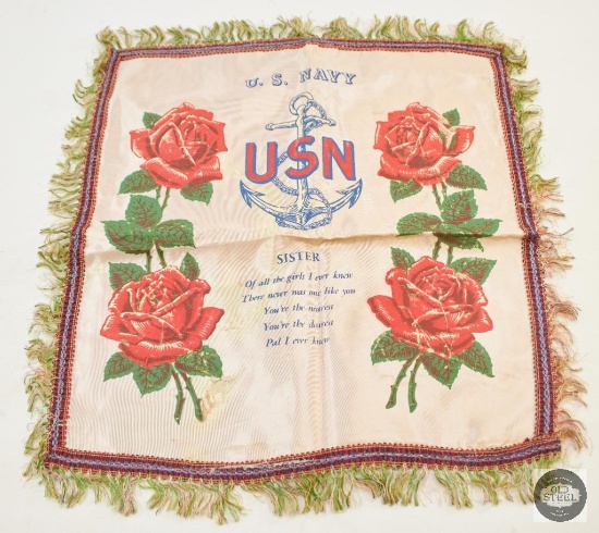 Fringed Pillowcase for US Navy