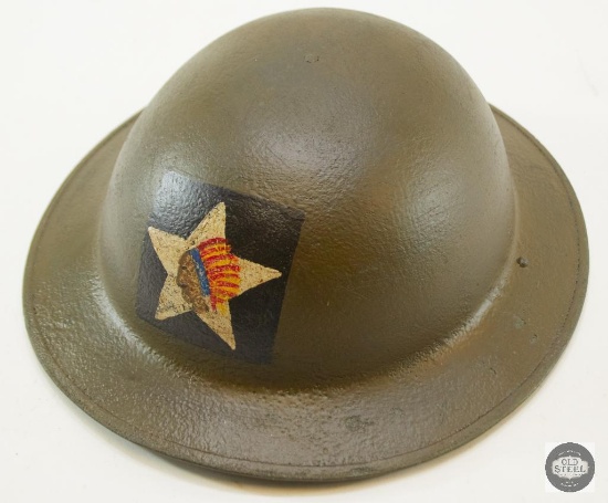 WWI US 2nd Infantry "Indianhead" Division M1917 Helmet