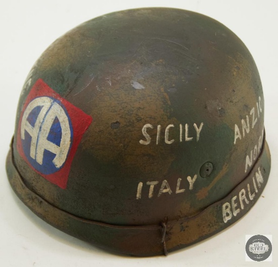 Captured German M45 Fallschirmjager Helmet with 82nd Airborne Insignia