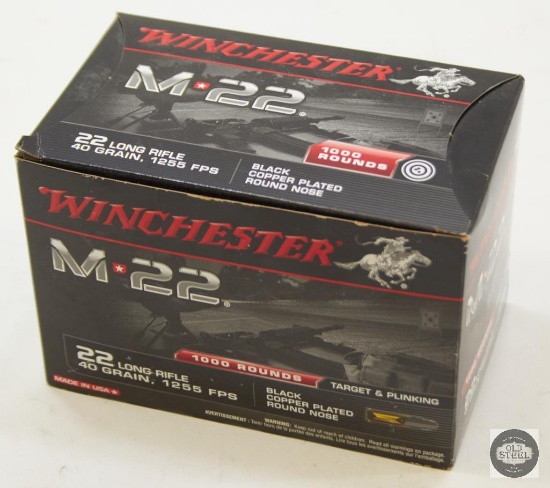 Box of Winchester M22 22LR 40gr Copper Plated Round Nose Ammo 1000rds