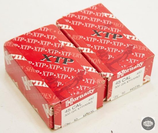 2 Boxes Hornady 45 Cal .452 300 grain XTP/MAG Bullets 100ct