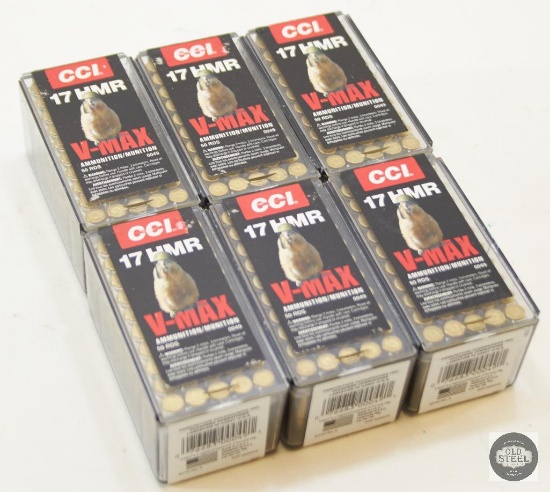 6 Boxes CCI 17HMR V Max 300rds