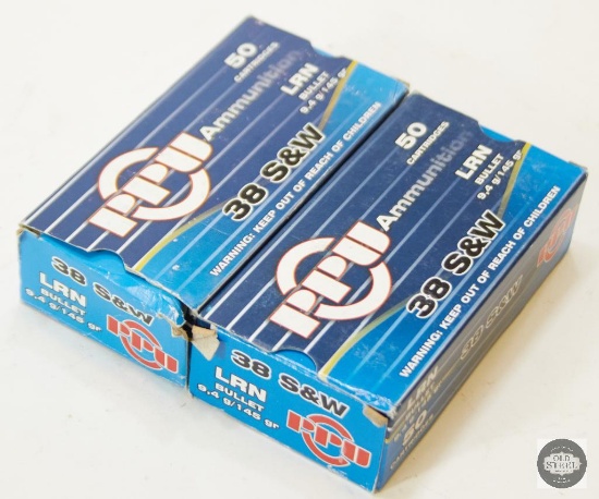 2 Boxes of 38 S&W 145gr Ammo 100rds