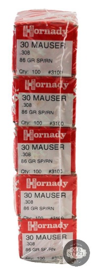 5 Boxes Hornady 30 Mauser 86gr SPRN Bullets 500ct
