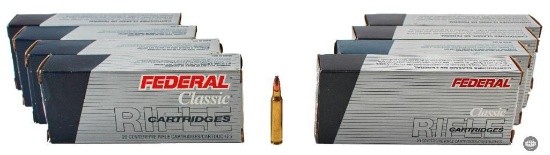 8 Boxes Federal Classic .223 Rem 55 Grain Hi-Shok Soft Point Ammunition 160 Rounds