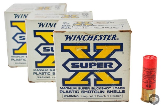 3 Boxes Winchester Super X 12 Gauge 3 Number 4 Magnum Super Buckshot 75 Rounds