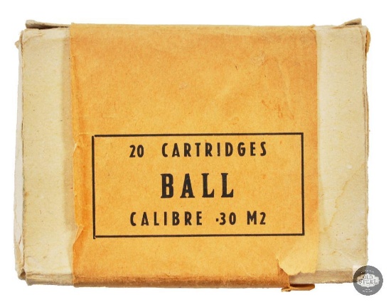 1 Box Unopened French M2 .30-06 FMJ Ammunition 20 Rounds