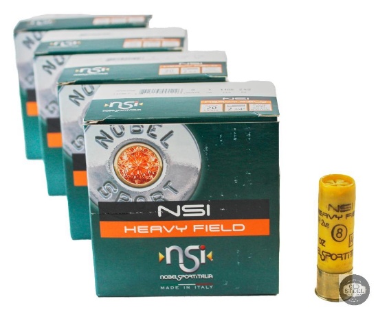 4 Boxes Nobel Sportitalia 20ga 2 3/4in Shotshells 100rds