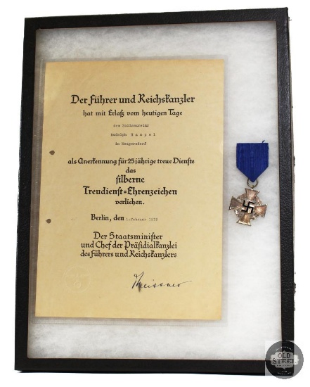 National Faithful Service Medal 3rd Class Medal with Official Presentation Paperwork