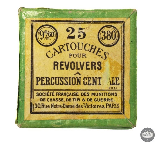 1 Box Antique French .380 Rimfire Revolver Ammunition 25 Rounds