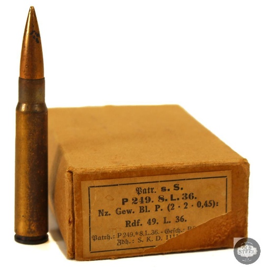 1 Box 8mm Mauser FMJ Ammunition 14 Rounds