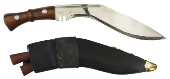 Kukri Blade with Sheath and Smaller Matching Blades