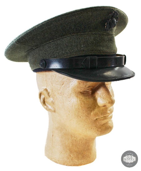 USMC Green Visor with name "J.C. Lahasee" - 7 1/8