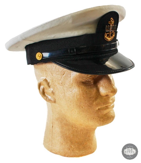 White USN Visor Cap - 6 7/8