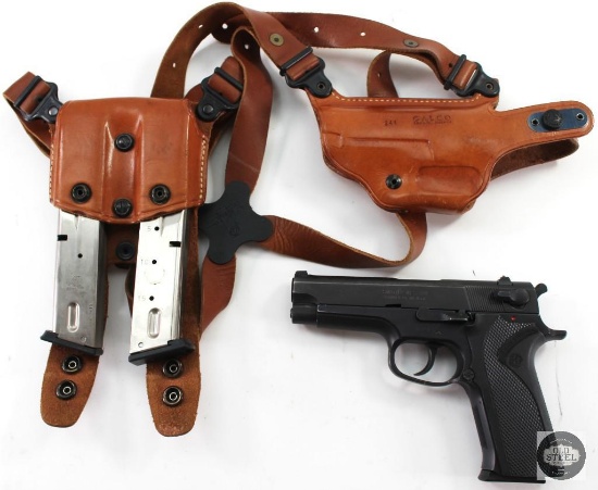 Smith and Wesson 915 9mm Pistol W/ Galco Shoulder Holster & 3 Magazines - FFL