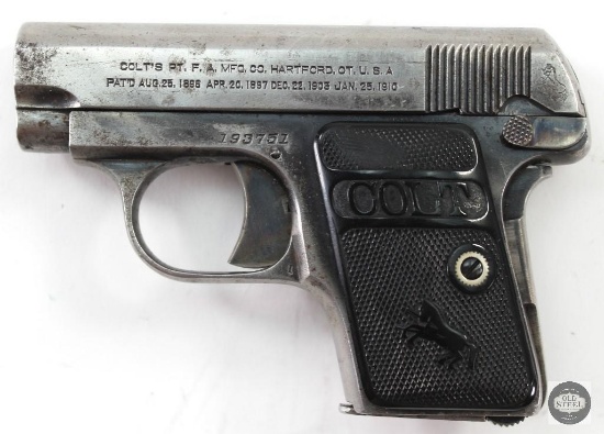 Colt 1908 Vest Pocket Hammerless 25 ACP MFG 1919 - C&R