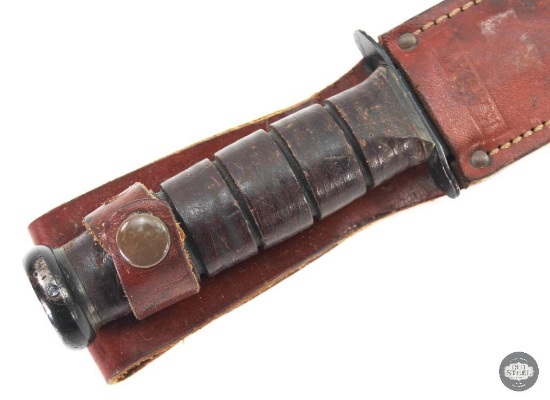 USMC Ka-Bar Fighting Knife and Leather Scabbard