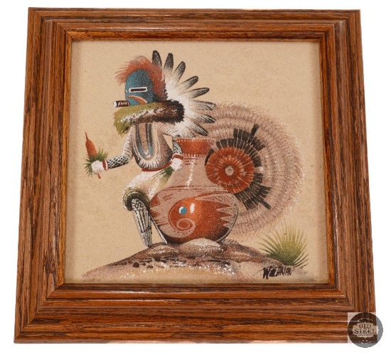 Authentic Navajo Corn Dancer Sand Painting by Howard Watchman