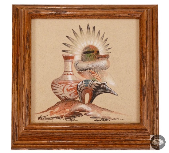 Authentic Navajo Morning Singer Sand Painting by Howard Watchman